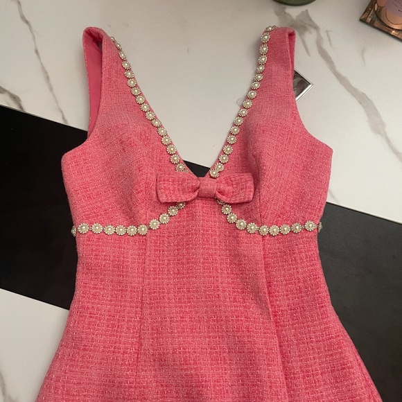 Self-Portrait Crystal-embellished tweed minidress - Picture 3 of 9